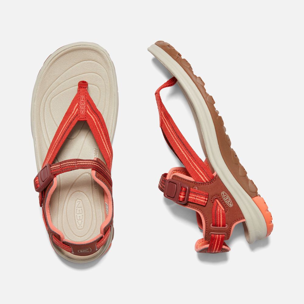Keen Outdoor Sandalet Kadın Mercan/Kırmızı - Terradora Ii Toe Post - Türkiye UBPE60893